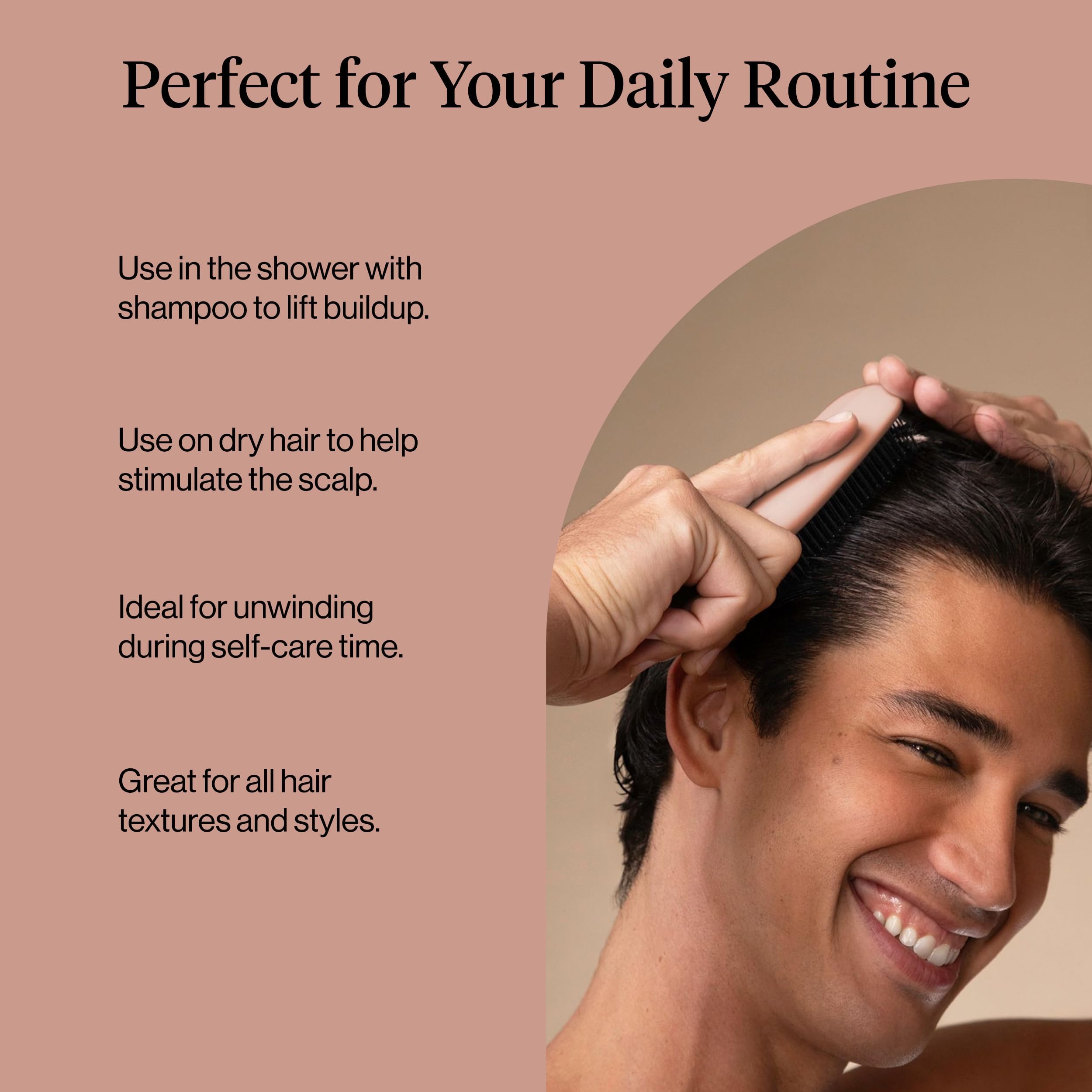 Kitsch Scalp Renewal Brush - Hairbrush Scalp Massager - Terracotta | Exfoliating Hair Brush, Gentle Head Massage Brush to Remove Buildup, Boost Circulation & Relaxing Head Scrubber for Hair Wash