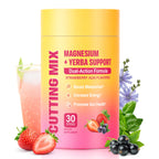 Cutting Drink Mix – Supports Energy & Gut Health with Magnesium, Berberine, Chromium, 5-HTP, Yerba Mate & FOS | Sugar-Free, Vegan, Non-GMO, Strawberry Açaí - 30 Servings
