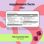 Lemme Fiber & Probiotic Gummies for Adults, 30-Day Supply | 4g Prebiotic Fiber & Clinically Studied Probiotic Strains to promote Regularity & Gut Health, No Sugar Added