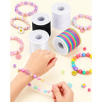 ZUSHALLMY Bracelet String Kit, 4 Rolls 1mm Elastic Cord, 660 FT Total
