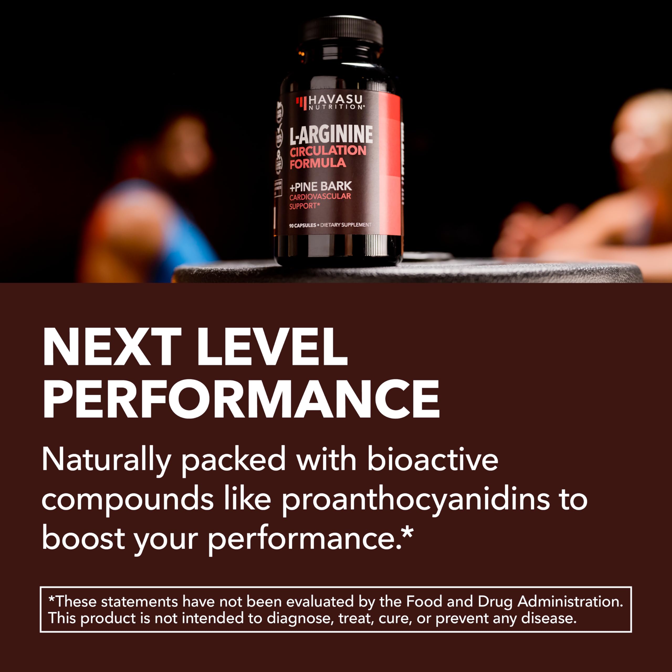 L-Arginine 1800mg with Pine Bark Extract 100mg Per Serving, 30 Servings | Nitric Oxide Supplement with Pine Bark and L-Arginine for Men, Performance Supplement for Men's Health, Vegan, 90 Count