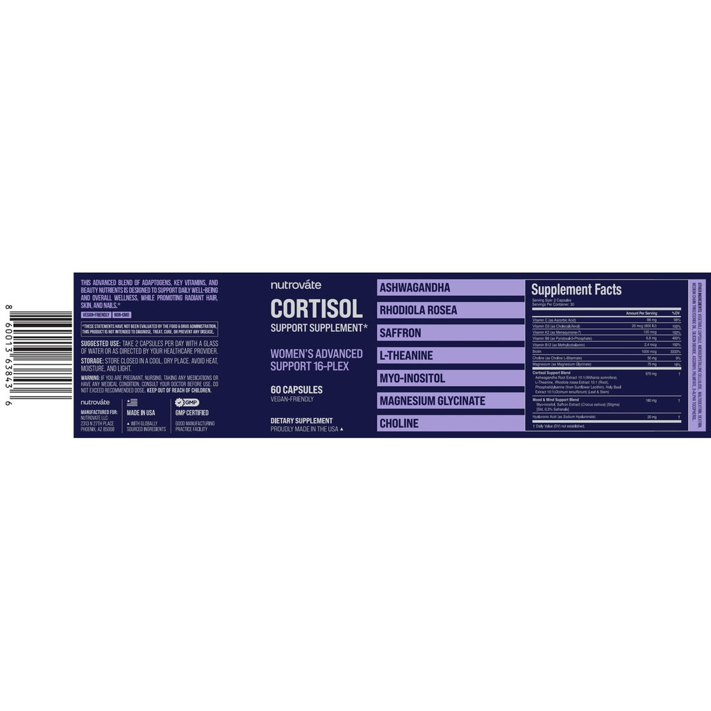 Cortisol Supplement for Women with Rhodiola Rosea, Ashwagandha, & Magnesium