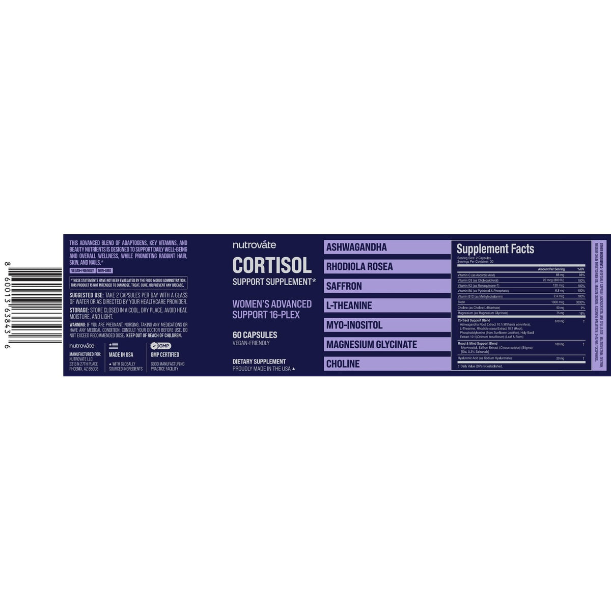 Cortisol Supplement for Women with Rhodiola Rosea, Ashwagandha, & Magnesium