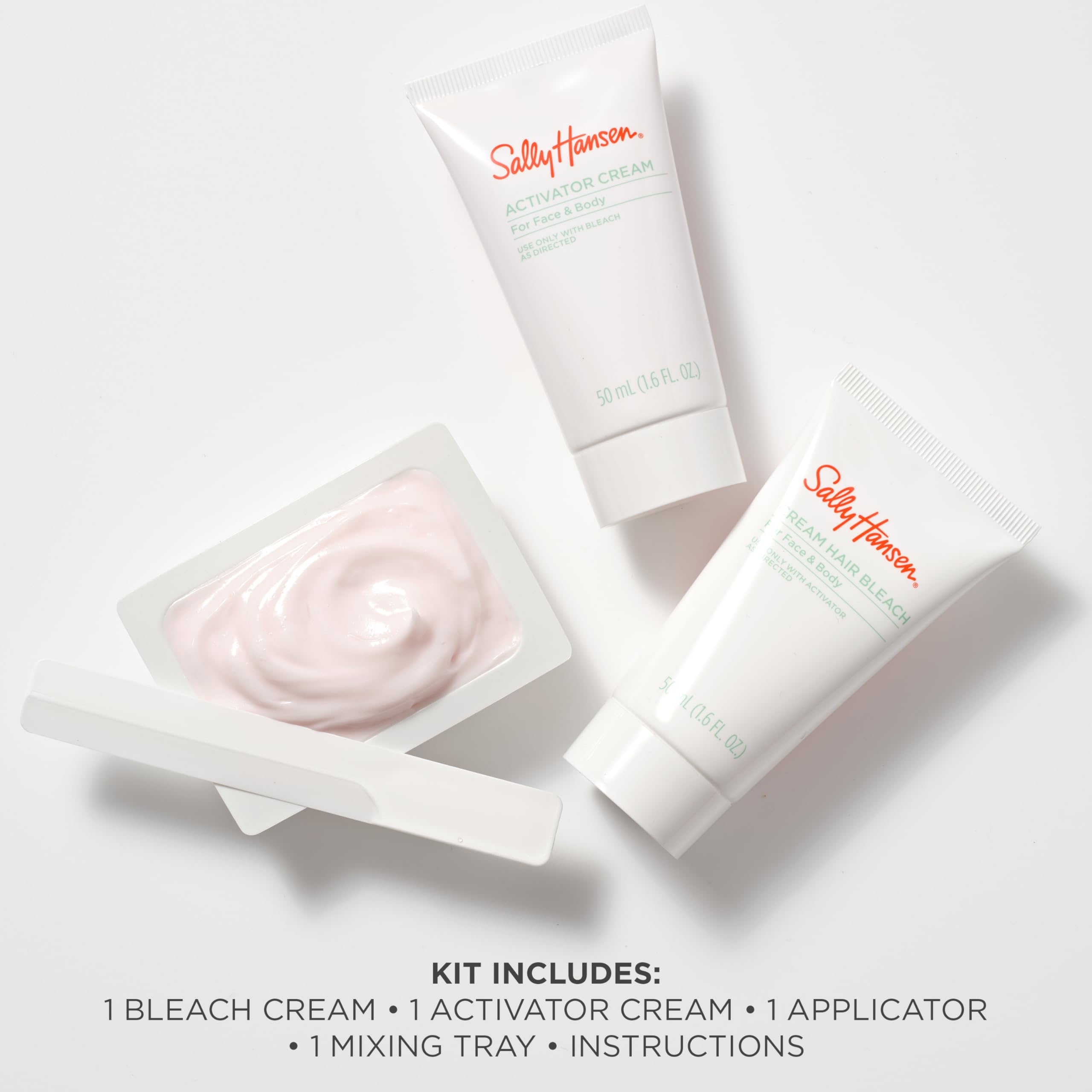 Sally Hansen Bleach Cream for Facial & Body Hair | Vegan Formula with Glycerin | All Skin Types