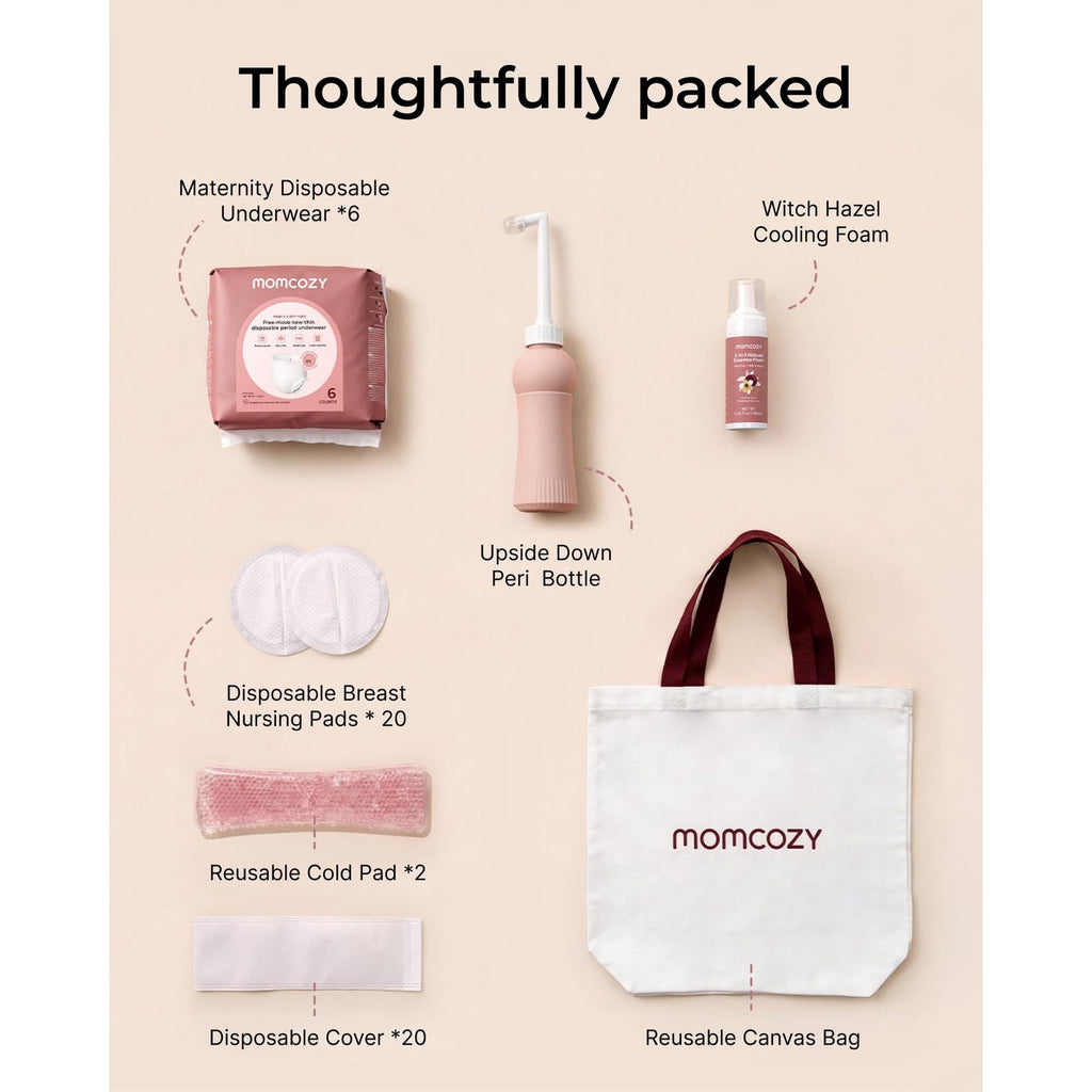 Momcozy 12pc Postpartum Recovery Kit, Labor & Delivery Essentials for Moms