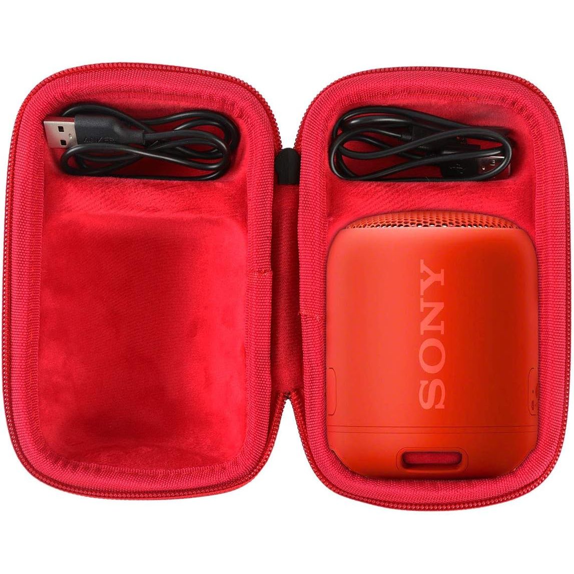 Buy now co2CREA Hard Travel Case Replacement for Sony SRS-XB100 SRS-XB12 SRS-XB13 Extra Bass Portable Bluetooth Speaker (Black Case + Inside Blue) for Sony SRS-XB13 Black Case + Inside Red at indiglob india
