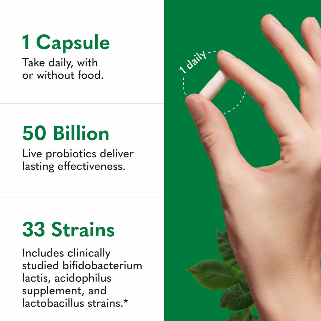 Garden of Life Raw Probiotics Colon Care, 50 Billion CFU, 1 Month Supply | 50 Billion Live Cultures - Dietary Supplement to Support Regular, Comfortable Movements