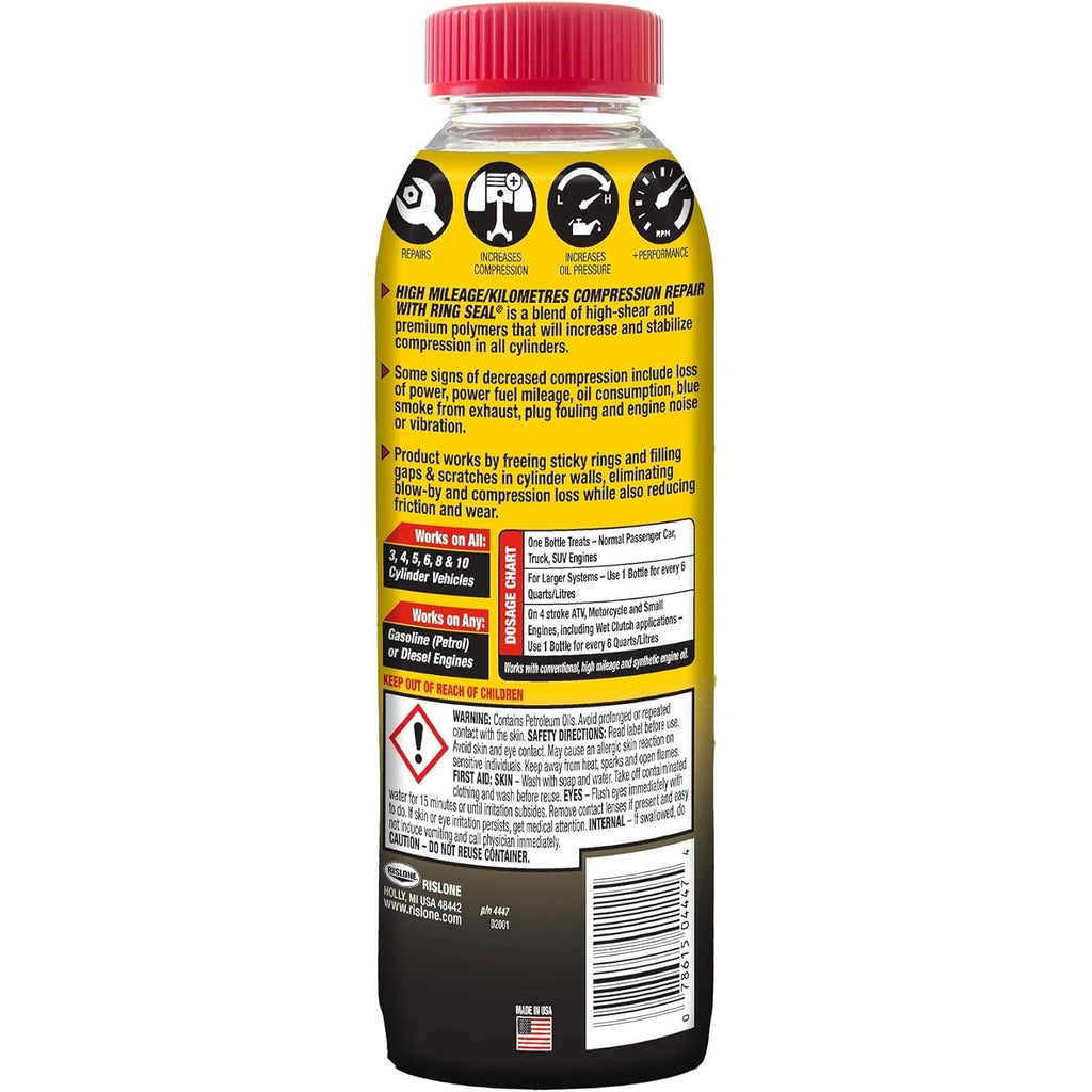 Buy now Rislone 4447 High Mileage Compression Repair with Ring Seal, 16.9 oz. at indiglob india