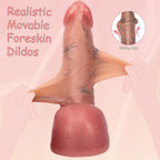 6.9" Squirting Realistic Dildo Sex Toy, Movable Foreskin Strap On Dildos with Strong Suction Cup, Silicone Aanl Dildo Ejaculating Toy for Beginners Vagina Anal Stimulation, Adult Sex Toys for Couple