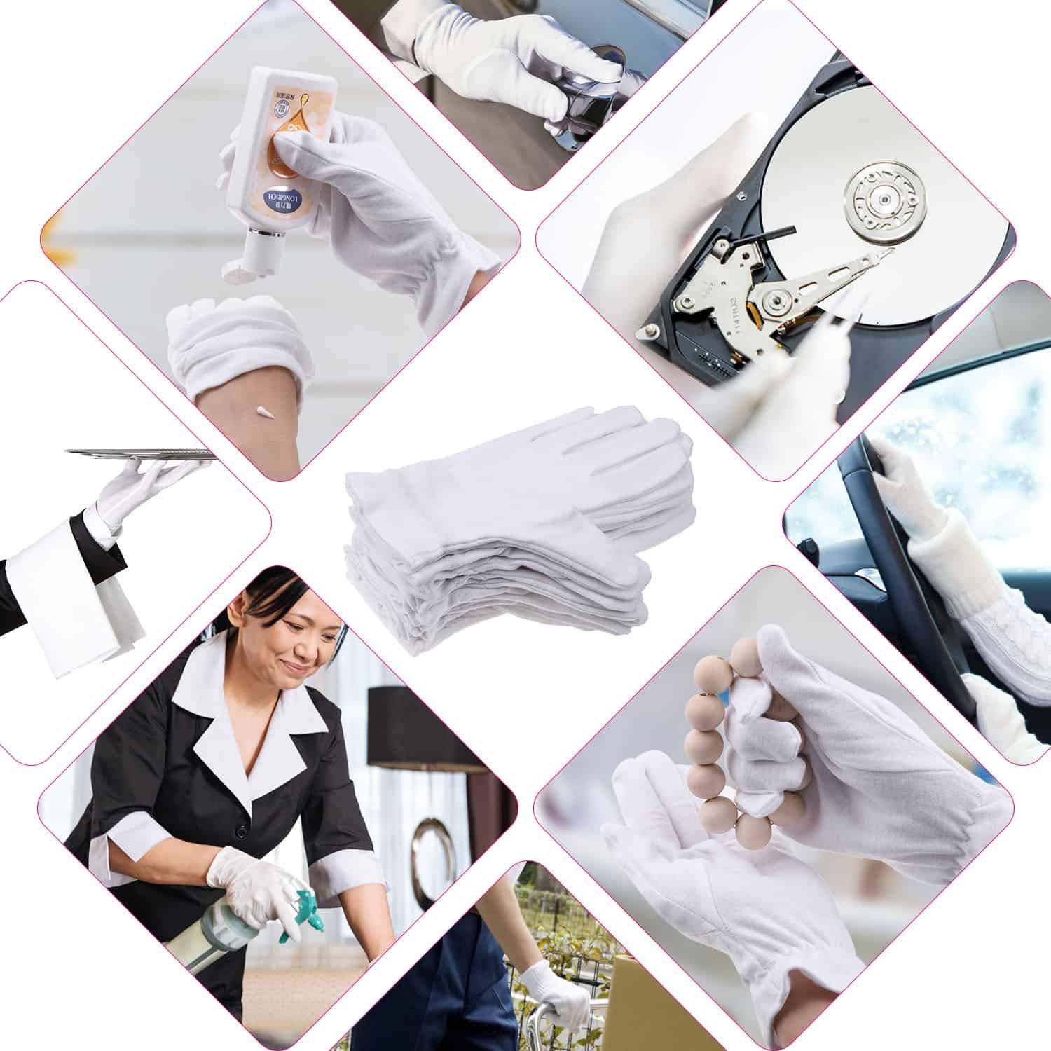 Buy now 100 Percent Cotton Gloves for Dry Hands Eczema, Selizo 10 Pairs White Cotton Gloves for Women Dry Hands Moisturizing Cosmetic Sensitive Irritated Skin Spa at indiglob india