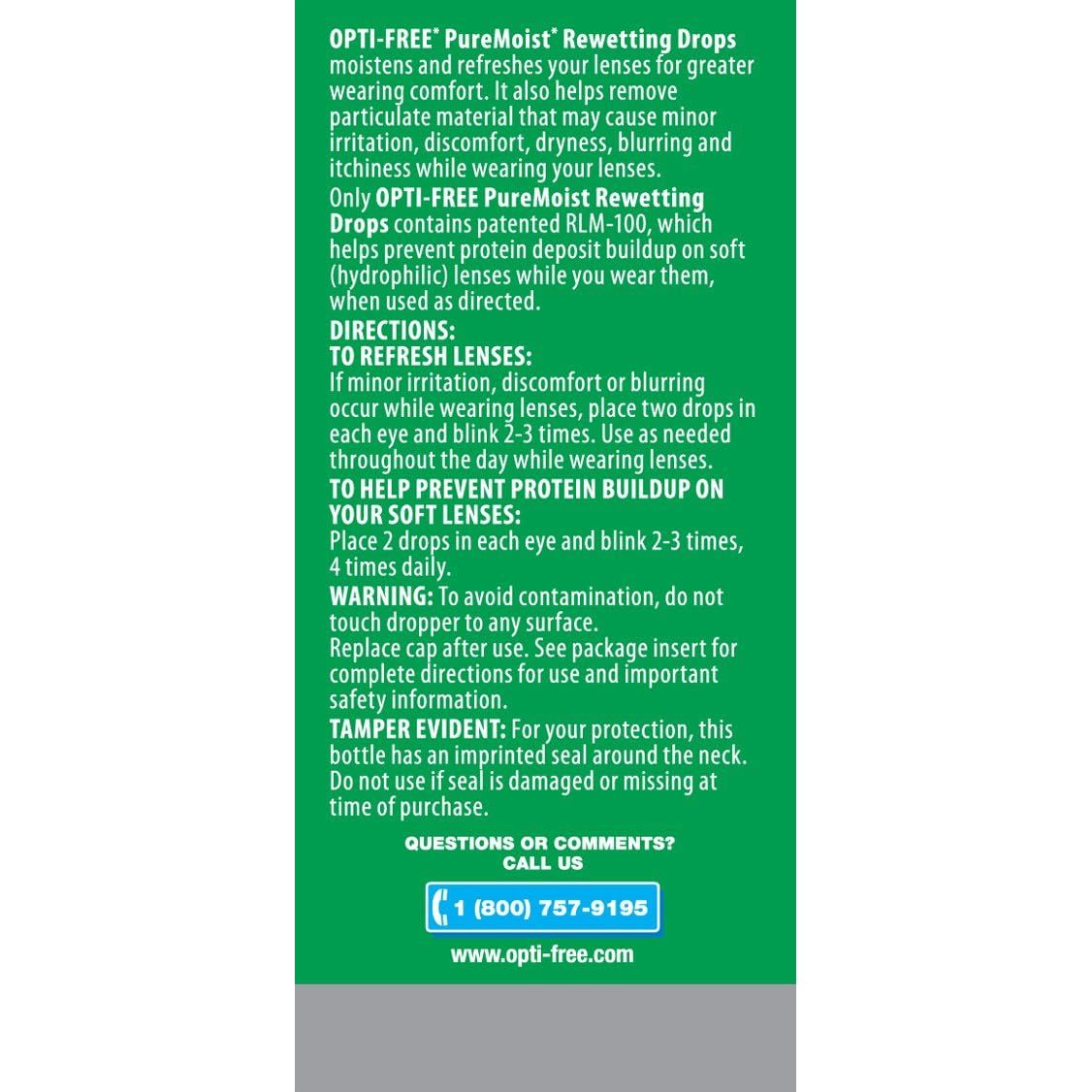 Buy now Opti-Free Puremoist Rewetting Drops, 12-mL at indiglob india