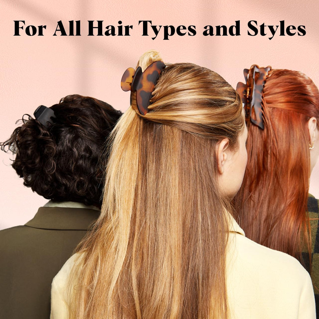 Buy now Kitsch Medium Claw Clips for Women - Strong Hold & Stylish Glossy Puffy Design Hair Accessories | Half-Up or Full Updos | Ideal Gifts for Women - 2pc Set, Black & Tort at indiglob india