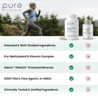 Pure Therapro Rx Methyl Multi Without Iron, Multivitamin, 120 Capsules | Daily Multivitamin with Vitamin C, B12, A, Methyl B12 & Methylfolate, For Men & Women, Made in USA, 60 Servings