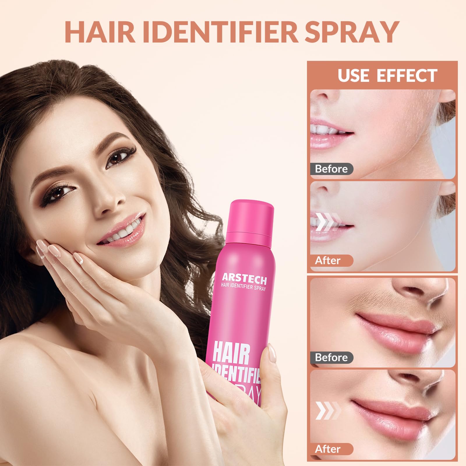 Hair Identifier Spray for Face Shaving Dermaplaning Tool Facial Razors | Skin Body Dermaplane Spray for Women with 4 Face Razor Face Shaver Facial Hair Removal Kit Dermaplane Razor for Women Face