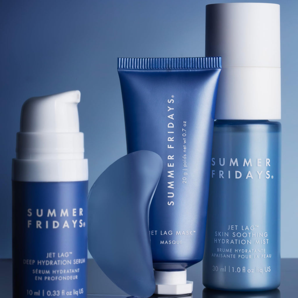 Buy now Summer Fridays Jet Lagƒ?› Essentials - Mini Hydrating Skin Care Set With Jet Lagƒ?› Mask, Eye Patches, Deep Hydration Face Serum & Hydration Mist - Travel Size Skincare Kit & Gift Set (4 Count) at indiglob india