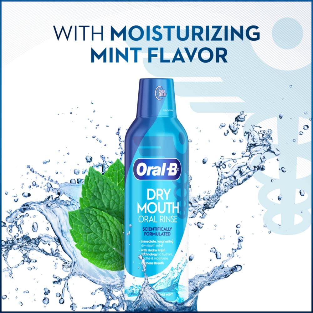 Buy now Oral-B Dry Mouth Oral Rinse Mouthwash, Moisturizing Mint, 16 Fl Oz at indiglob india