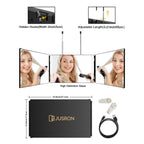 JUSRON 360 Viewing Angle Self Hair Cutting Mirror, Clear Anti-Fog HD Glass, USB Rechargeable, Easy to Use, Height Adjustable, Portable, Good Choice for Gifts | USB Rechargeable, Easy to Use, Height Adjustable, Portable, Good Choice for Gifts