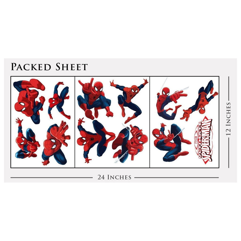 Spiderman Sticker Pack for Kids Room Wall Decor | Peel and Stick Wall Decal for Ultimate Spider-man Party Decoration by Dekosh