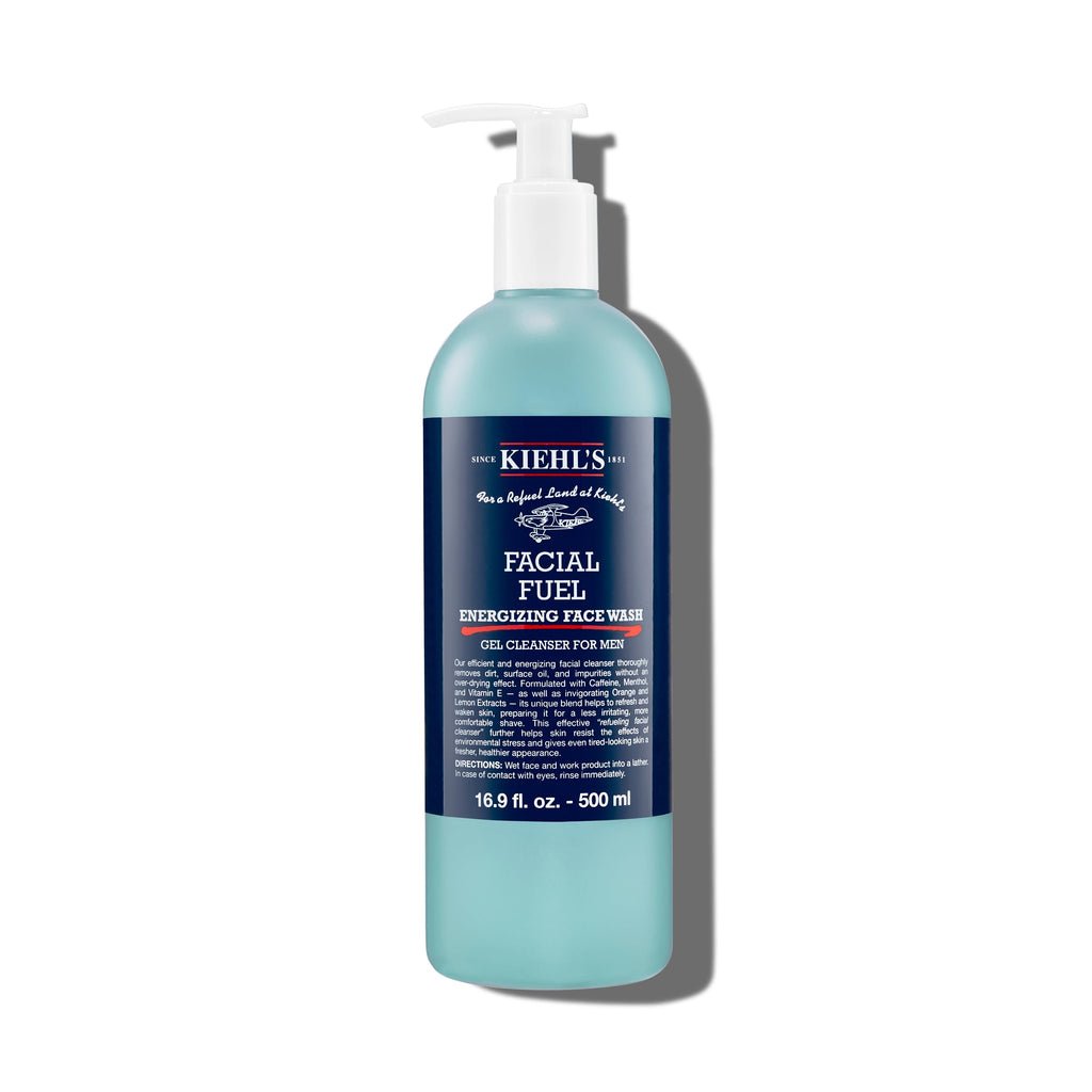 Kiehl's - Facial Fuel Men's Energizing Face Wash | Refreshing, Foaming Gel Cleanser Cleanses Skin Without Drying - With Caffeine & Menthol - Suitable for All Skin Types