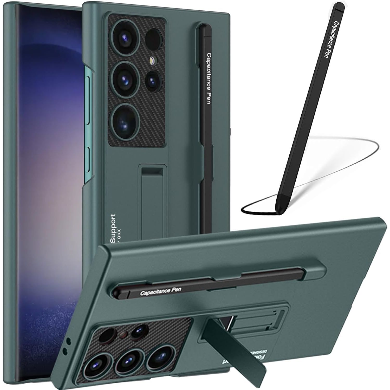 Buy now NINKI Compatible Samsung Galaxy S24 Ultra 5G Case with Kickstand & S Pen (Slot),Hard Protective Cover for Galaxy S24 Ultra Thin Case Stand,Phone Case for Galaxy S24 Ultra Case with S Pen Holder Green Samsung Galaxy S24 Ultra Case Green at indiglob india