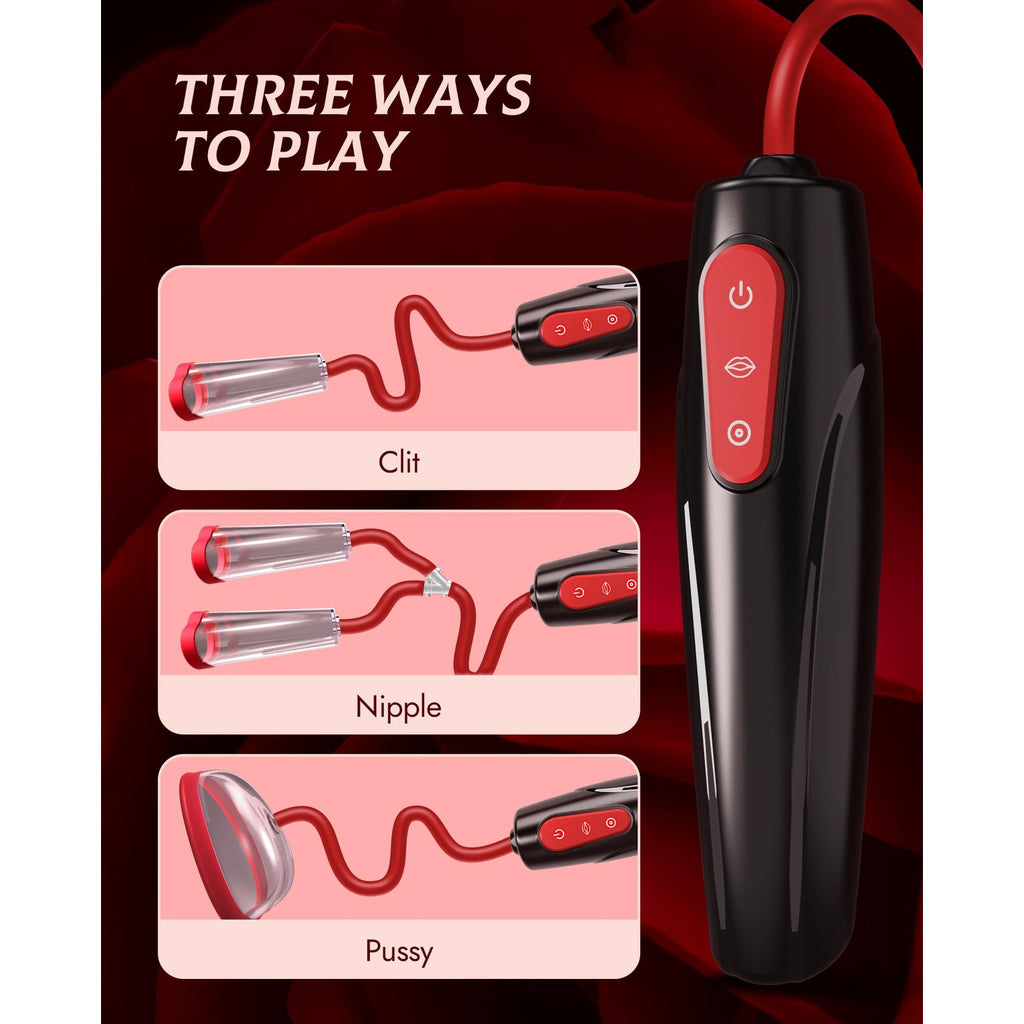 Pussy Pump Adult Sex Toys - Nipple Sucking BDSM Toys Kit Electric Vacuum Vagina Sex Pump with 3 Suction Levels and 7 Modes, Clit Sucker for Women Pleasure, Female Sex Toys for Couples Games