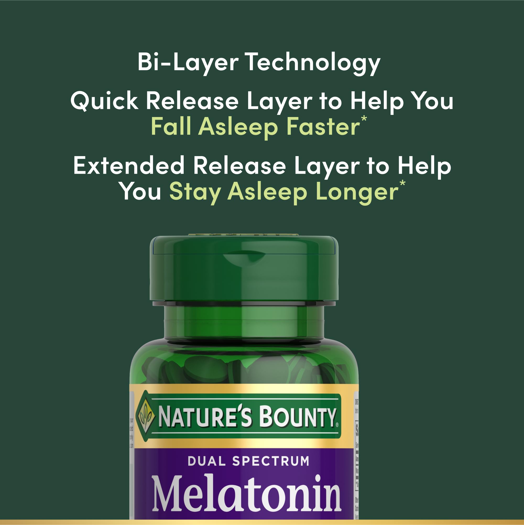 Buy now Natureâ€™s Bounty Melatonin 5mg Dual Spectrum, 100% Drug Free Sleep Supplement, Quick Release and Extended Release, Promotes Relaxation and Sleep Health, 60 Bi-Layer Tablets at indiglob india