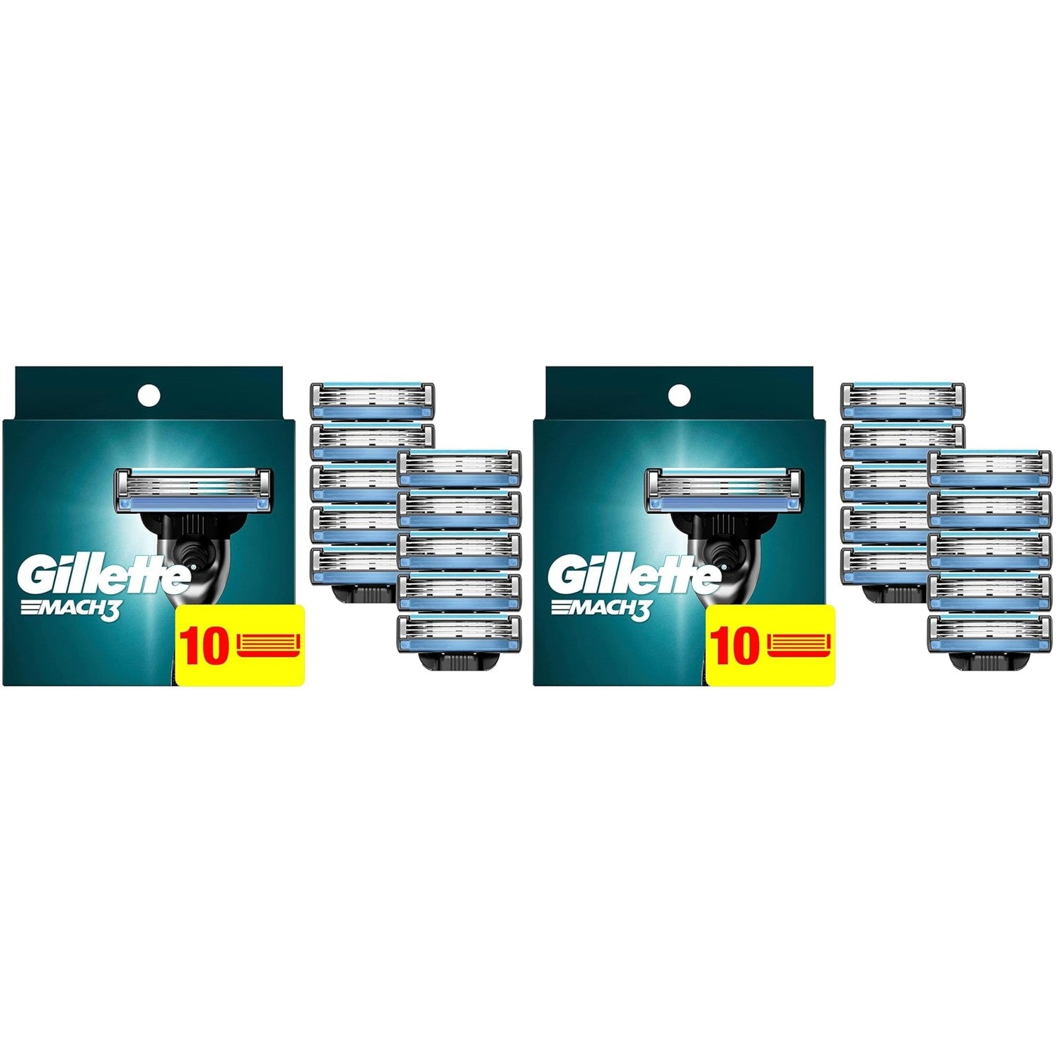 Gillette Mach3 Razor Refills for Men, 10 Razor Blade Refills