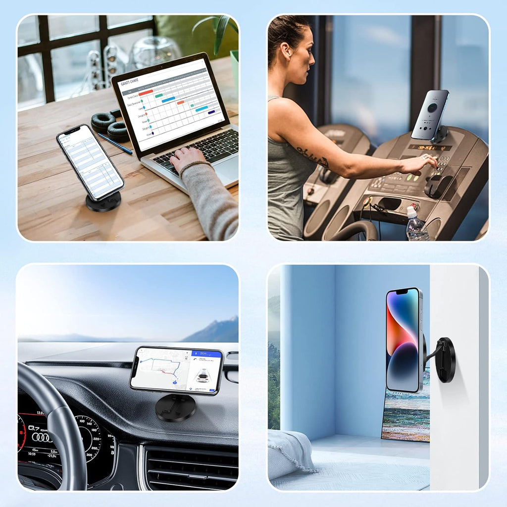 Buy now Magnetic Phone Holder for Car - Folding Car Phone Mount Adapter Dual Metal Magnetic Phone Holder Stand for Magsafe iPhone and All Android Smartphones at indiglob india