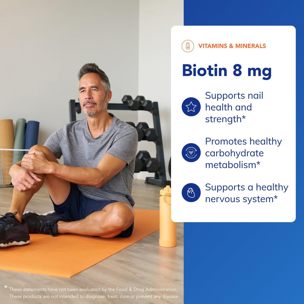 Pure Encapsulations Biotin 8 mg, 60 Counts | B Vitamin Supplement for Stress Relief, Hair, Skin, and Nail Strengthening, Metabolism, Carbohydrate Support*