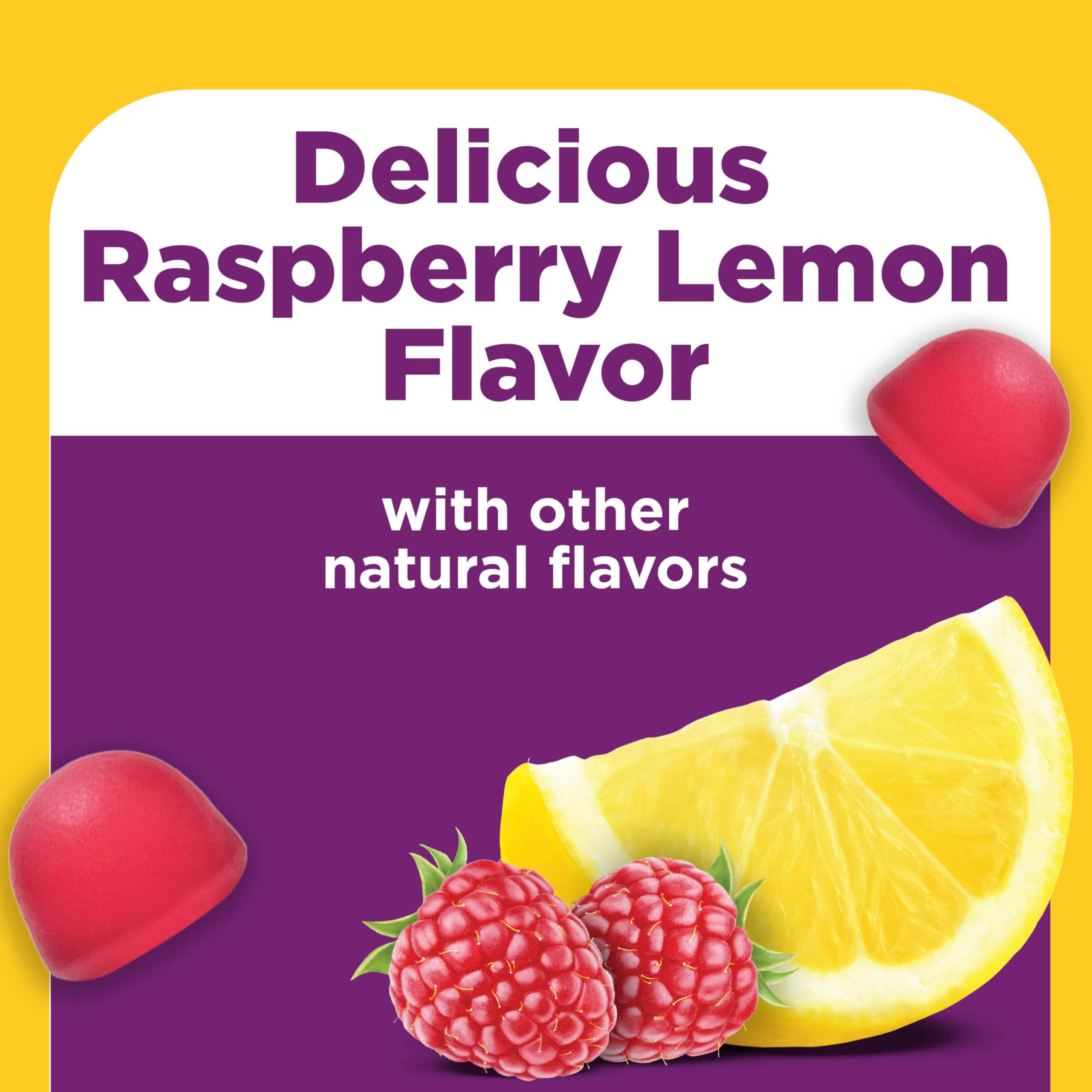 Nature Made Triple-Action Biotics, Prebiotic Fiber Gummies, 48 Gummies | Digestive Probiotics for Women and Men, Gut and Immune Health Support, Vegetarian, Raspberry Lemon Flavor, 24 Day Supply