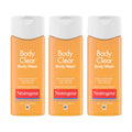 Neutrogena Body Clear Acne Body Wash, 3 x 8.5 fl oz | 2% Salicylic Acid & Glucerin, Oil Free, Breakouts on Back Chest & Shoulders, Non-Comedogenic, Gentle on Skin