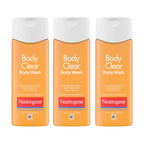 Neutrogena Body Clear Acne Body Wash, 3 x 8.5 fl oz | 2% Salicylic Acid & Glucerin, Oil Free, Breakouts on Back Chest & Shoulders, Non-Comedogenic, Gentle on Skin