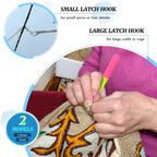 2 Pcs Latch Hook Latch Hook Tool 0.2in, 0.15in Crochet Needles for Hair