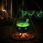 Halloween Decorations Outside - Large Witches Cauldron on Tripod with Skeleton & Fog Maker - Skeleton Halloween Party Decor for Outdoor Yard Home Porch