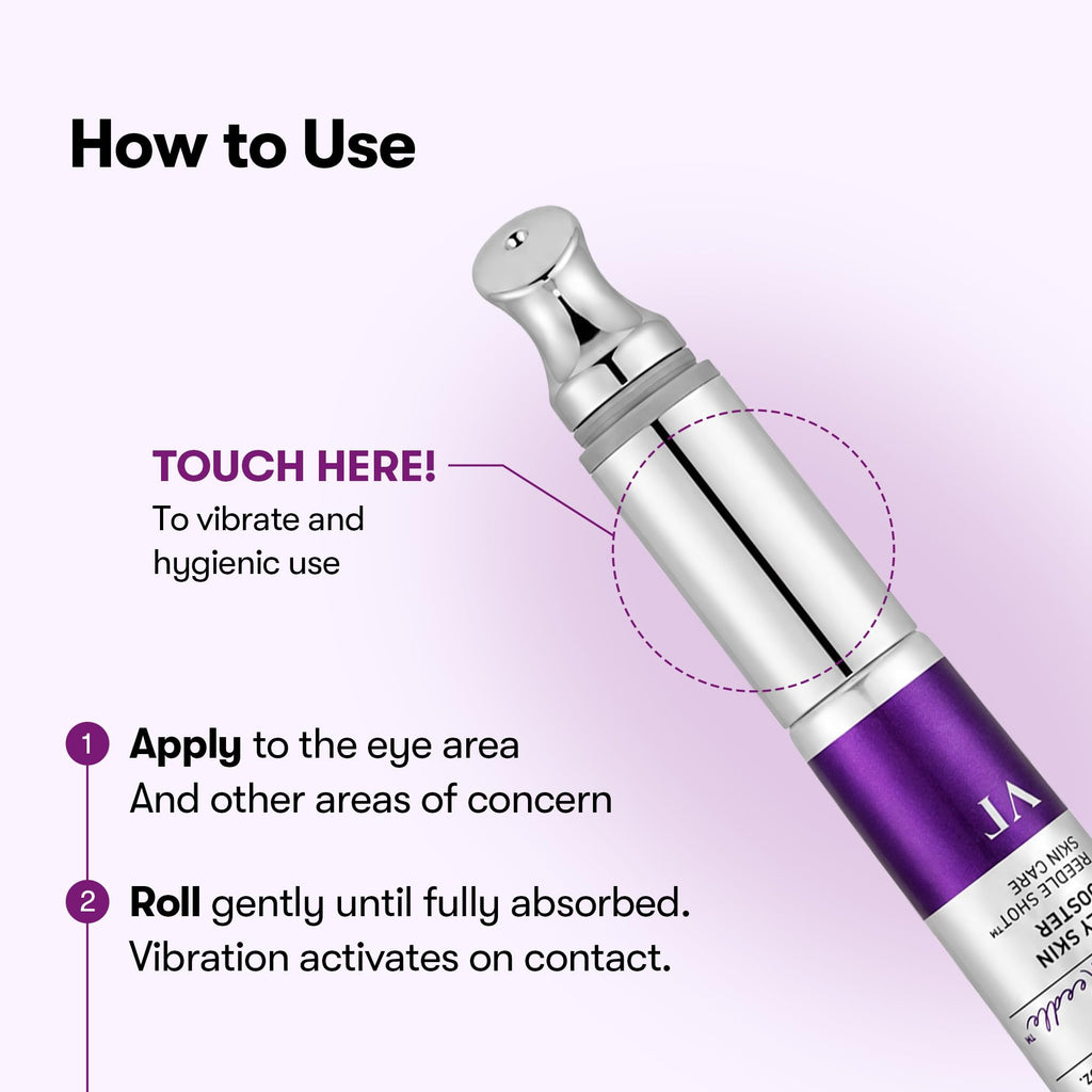 VT COSMETICS Reedle Shot Firming Eye Cream, 0.51 fl oz/15ml | 9-Peptide Complex, Bakuchiol & Hyaluronic Acid, Vibrating Metal Applicator for Puffiness, Fine Lines & Wrinkles