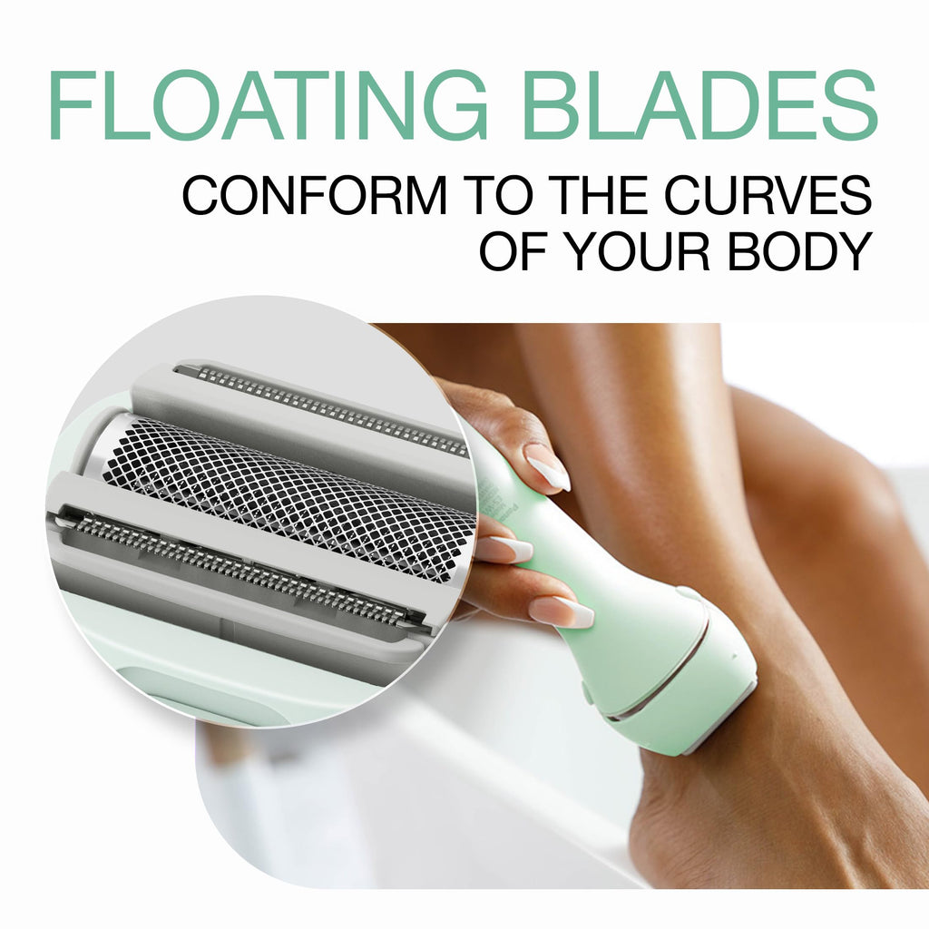 Panasonic Electric Bikini Trimmer, Waterproof Full-Body Cordless Electric Razors for Women Legs with Bikini Attachments, 3 Hypoallergenic Blades, for Travel, Shower, and Everyday Use - ES-AWL6AG