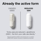 Toniiq NSF Certified Ultra High Strength Glutathione Capsules - 1000mg | Concentrated Formula—98%+ Highly Purified and Bioavailable—Non-GMO Fermentation—60 Capsules Reduced Glutathione Supplement