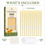 10 Pcs Ear Wax Removal Kit Ear Candle with Protective Discs, Storage Box & Cotton Swabs, Natural SPA Relaxation Candles Set for Home Use