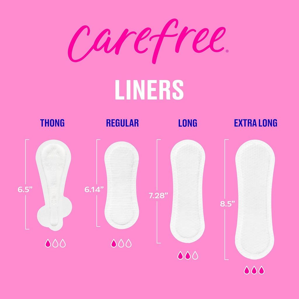 Buy now Carefree Panty Liners for Women, Extra Long, Unwrapped, Unscented, 100ct | Pantiliners, Carefree, Daily for Women, Light Periods and Leaks, 8-Hour Odor Control|100ct (Packaging May Vary) at indiglob india