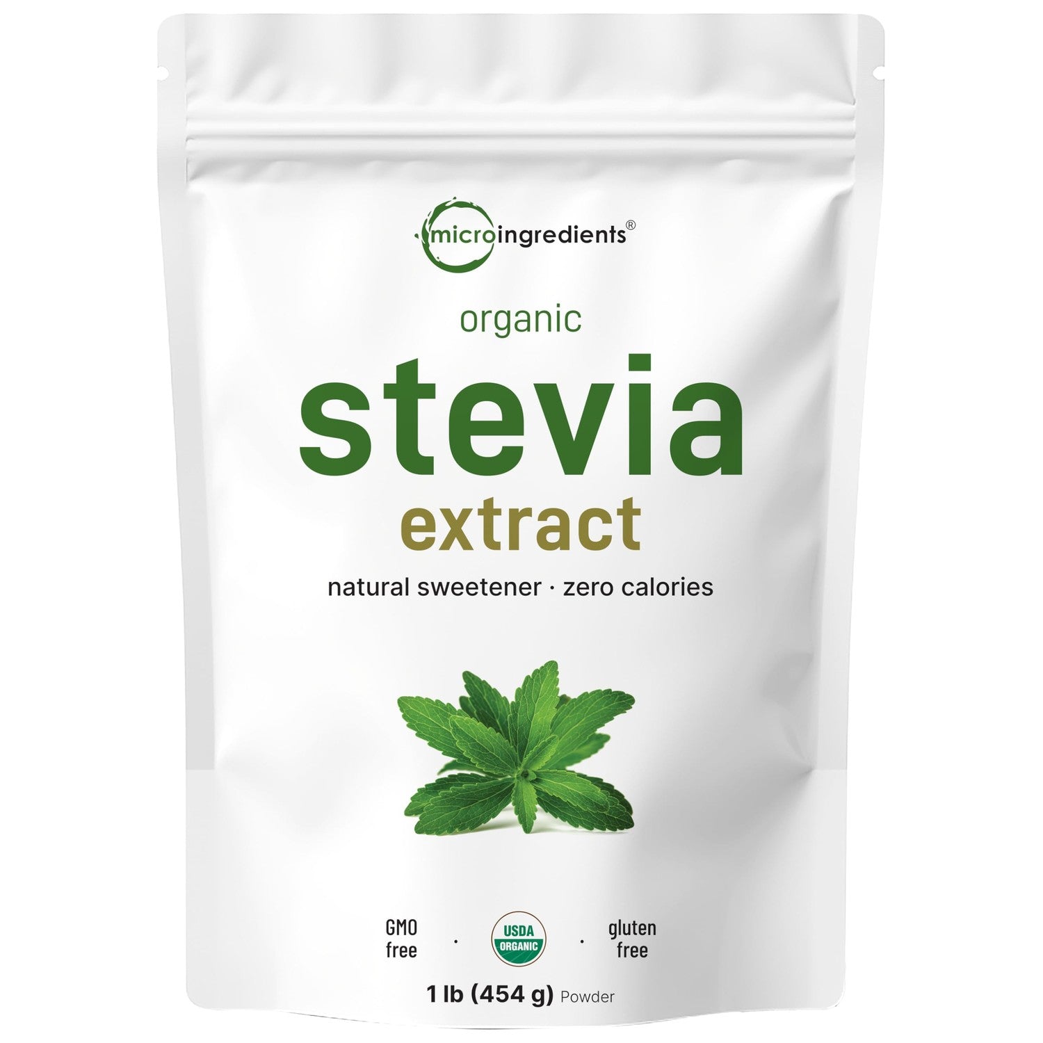 Micro Ingredients Pure Organic Stevia Extract Powder, 4 oz, No Additives | 706 Servings, Stevia Green Leaf Reb-A, Sugar-Free 0 Calories, Natural Sweetener, Sugar Substitute, Keto & Vegan Friendly