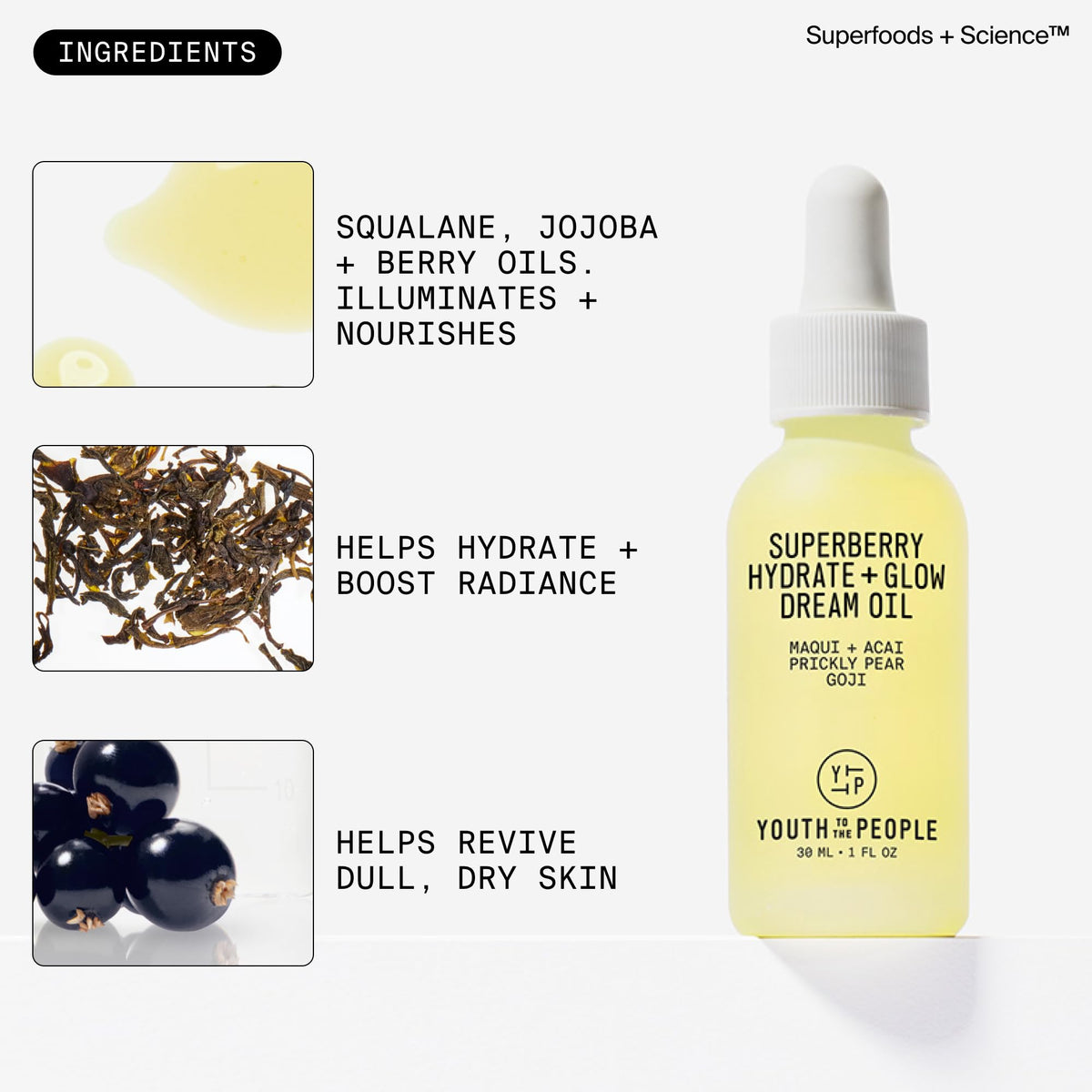 Youth To The People Superberry Hydrate + Glow Dream Facial Oil (1 fl oz)