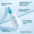 Bliss Baby Oil, All Natural, Premium & Unscented, Vegan - Made with Organic Avocado Oil, Coconut Oil, Dermatologist Tested, Soothing & Hydrating Baby Massage Oil, Travel Size 4 fl. Oz.