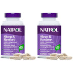Natrol Sleep & Restore Magnesium and 5mg Melatonin Sleep Aid, 60 Capsules | Nighttime Sleep-Aid, Support Relaxation, Calm Magnesium Glycinate, with GABA, Botanical Blend, 100% Drug-Free, 30 Day Supply