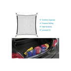 Buy now 9 MOON 4 Hook Car Trunk Cargo Net - Mesh Storage Organizer - Universal for Car, Van, Truck, SUV - Black Polyester at indiglob india