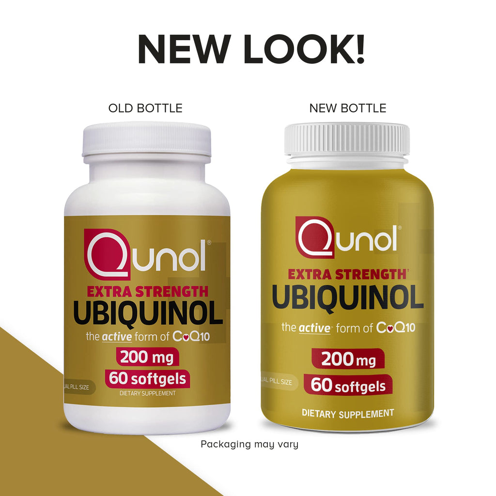 Qunol Ubiquinol CoQ10 200mg Softgels, Ubiquinol 200mg - Active Form of Coenzyme Q10, Antioxidant for Heart Health - 60 Count (Pack of 2)