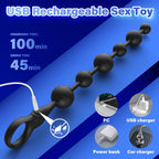 Vibrating Anal Beads Anal Toys, SMAM 12″ Insertable Silicone Long Butt Plug Prostate Massager with 10 Vibration Modes 3 Motors 6 Beads, Adult Toys Anal Trainer Sex Toy Sex Toys for Men Women Couples