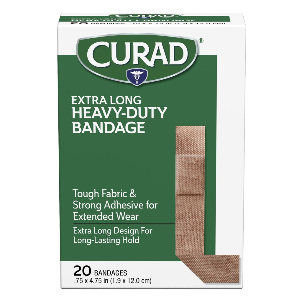 CURAD Heavy Duty Bandage Extra Long 20 Count .75 x 4.75 in ( Pack of 1)