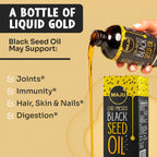 MAJU's Black Seed Oil 16oz: 2X Thymoquinone, Cold Pressed Turkish Black Cumin Nigella Sativa Seed Oil (Better Than Organic), Non-GMO, 100% Liquid Pure Blackseed, Glass Bottle