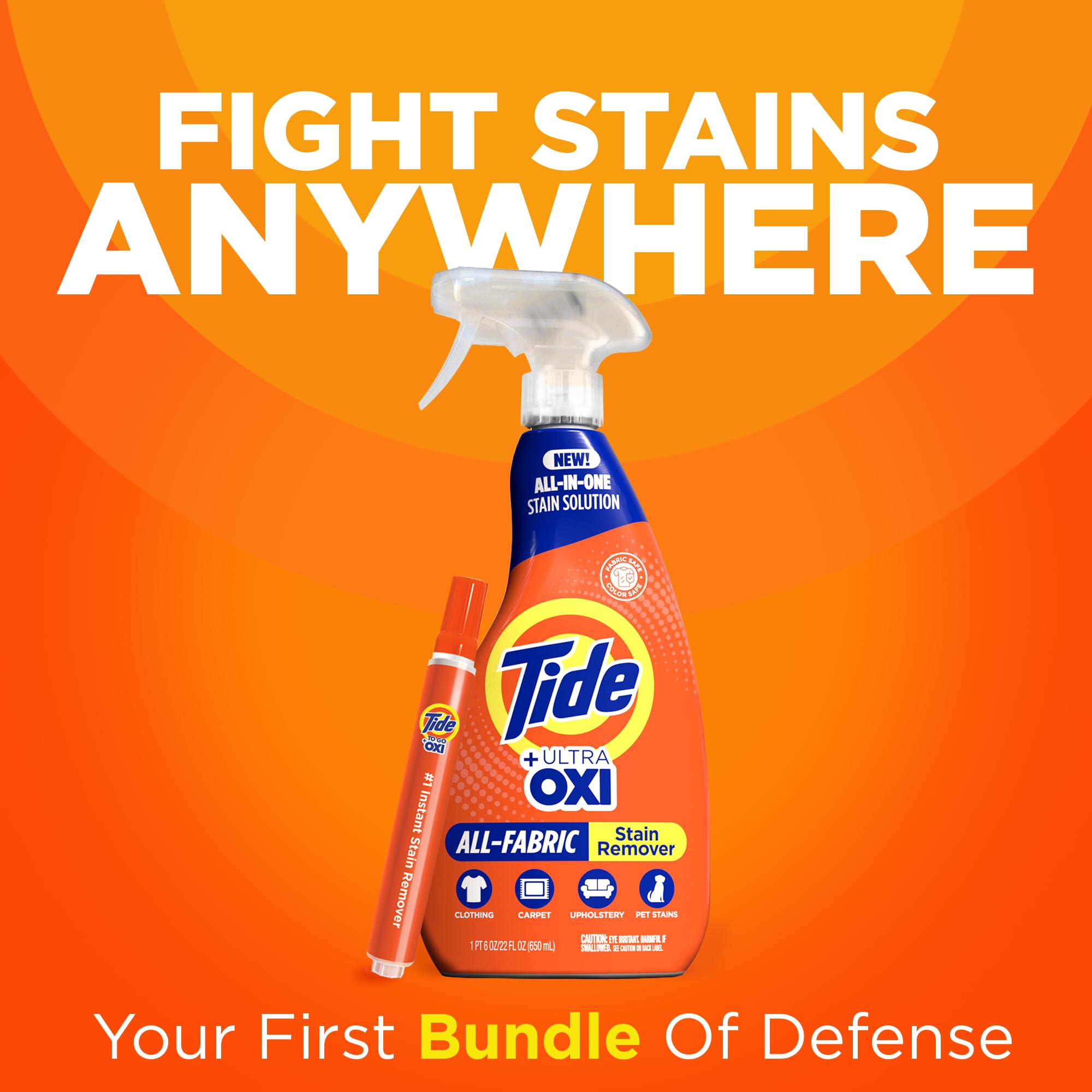 Buy now MADE BY NEHEMIAH Tide Rescue Laundry Stain Remover Spray with Oxi + Travel Size Tide To Go Pen, Spot Remover for Clothes, Fabric, Upholstery, Carpet, Grease & More Tough Stains- 22 Fl Oz + 1 Stain Pen at indiglob india