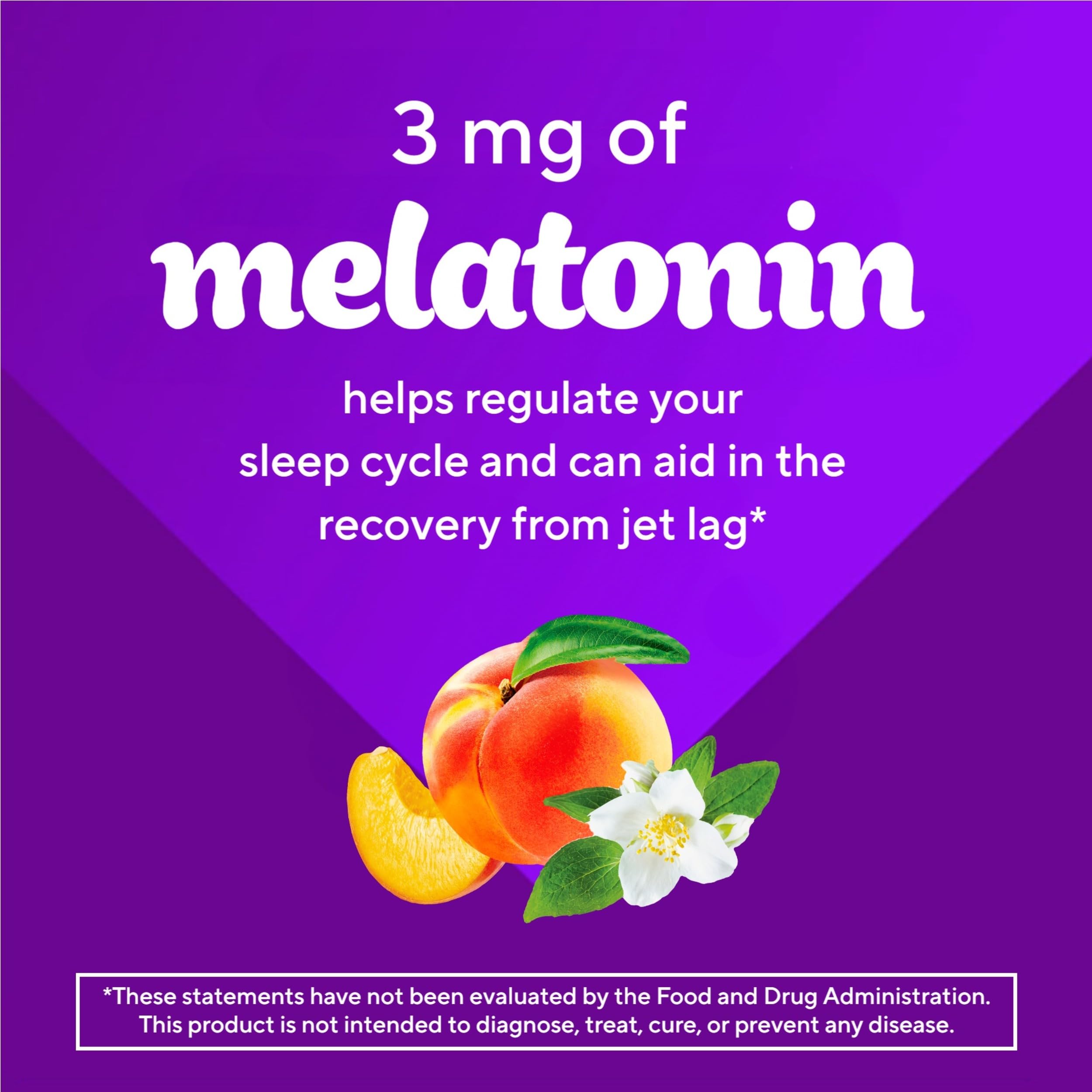 Vitafusion Melatonin Gummy Vitamins, 140 Count (Pack of 1) | Peach and White Tea Flavors | Gluten and Dairy Free Supplement